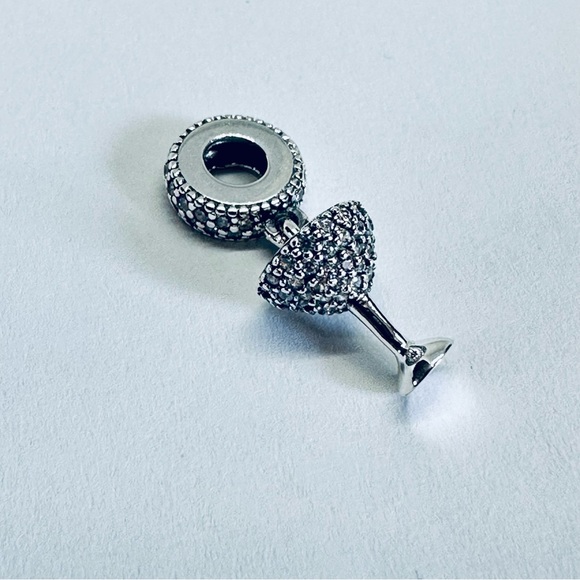 NEW Authentic Pandora Pave Cocktail Glass Night Out / Pandora Bracelets - Picture 6 of 8